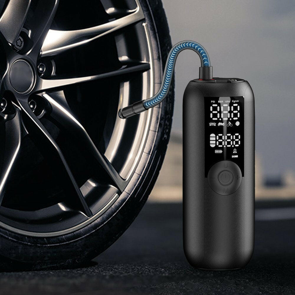 Woowind LP1 Tire Inflator and Mini Bike Pump, Portable Air Compressor for Car, Bike, 150 PSI, Auto Shut-Off-WAYBIKER