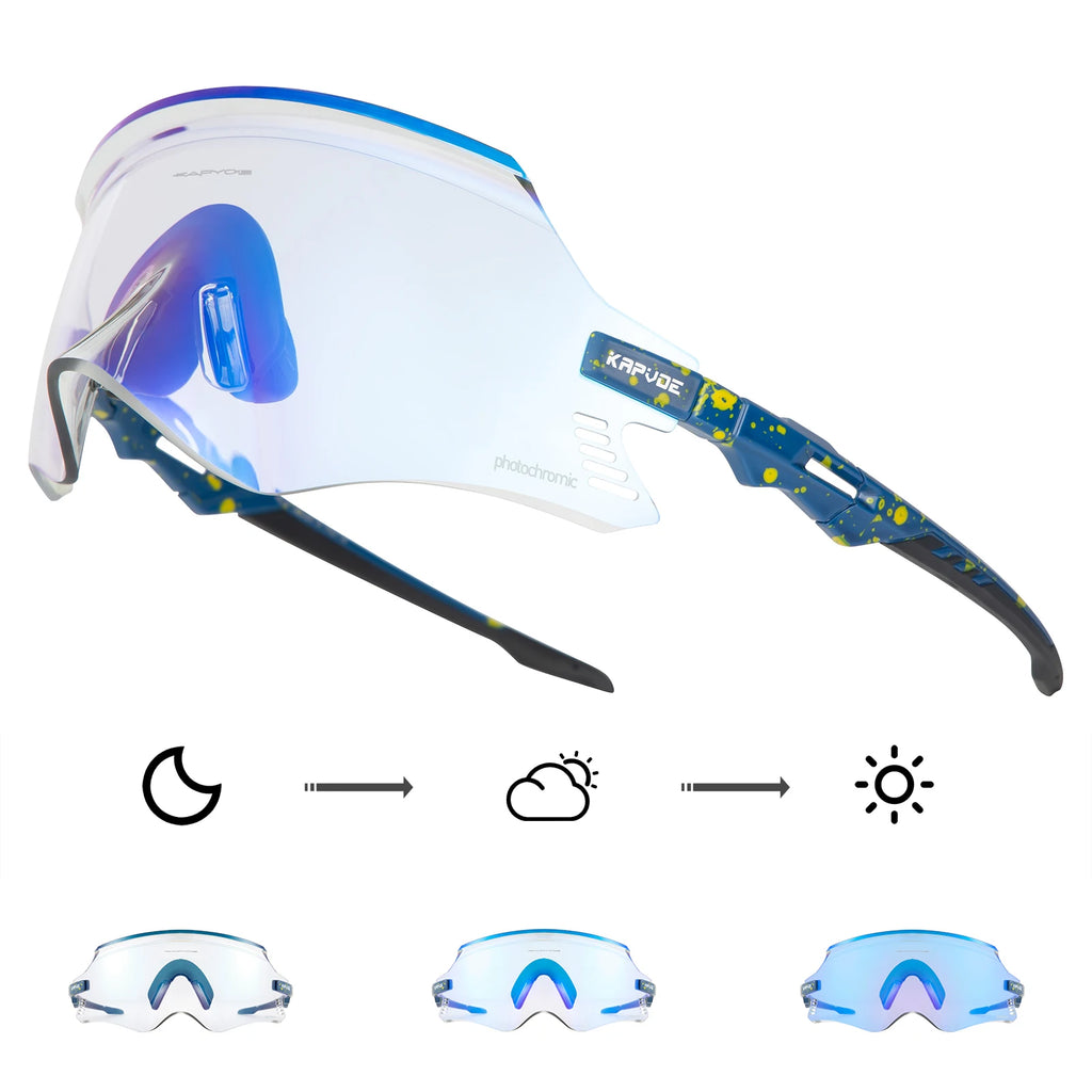 Kapvoe-Photochromic Sports Sunglasses for Man Road MTB Bicycle Glasses Riding Goggle Sports Eyewear Bike Women Cycling Glasses