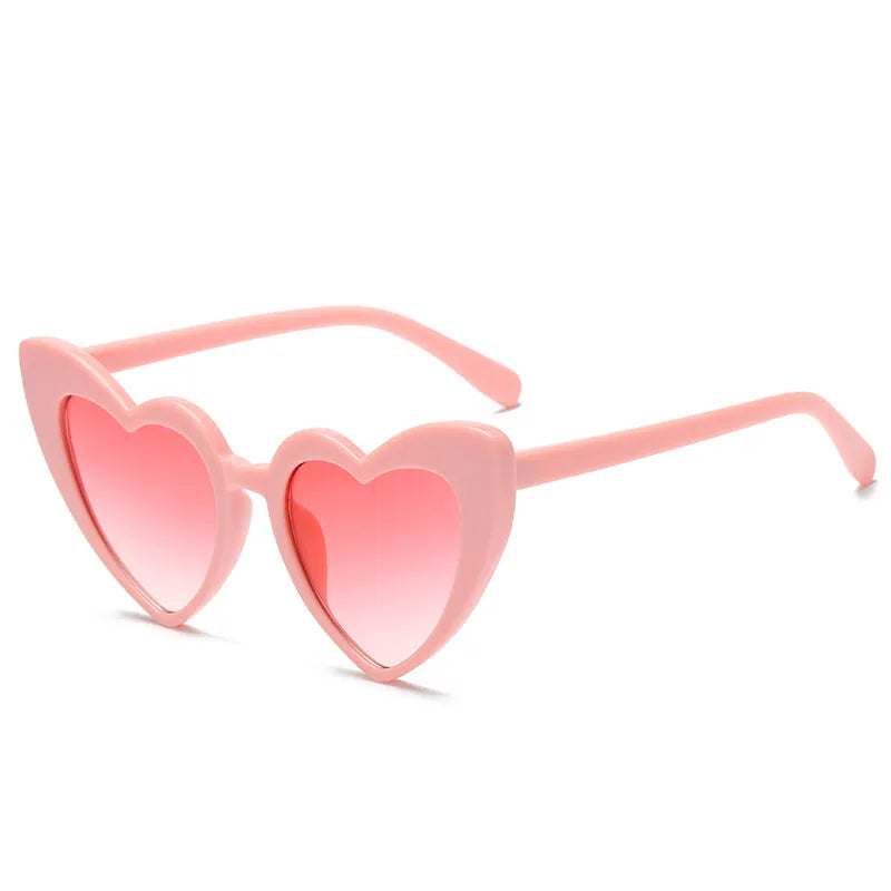 Cycling Pink Heart Shaped Sunglasses Women Cat Eye Female Sun Glasses Luxury Brand Retro Love Eyewear Men Oversized Shade UV400-WAYBIKER