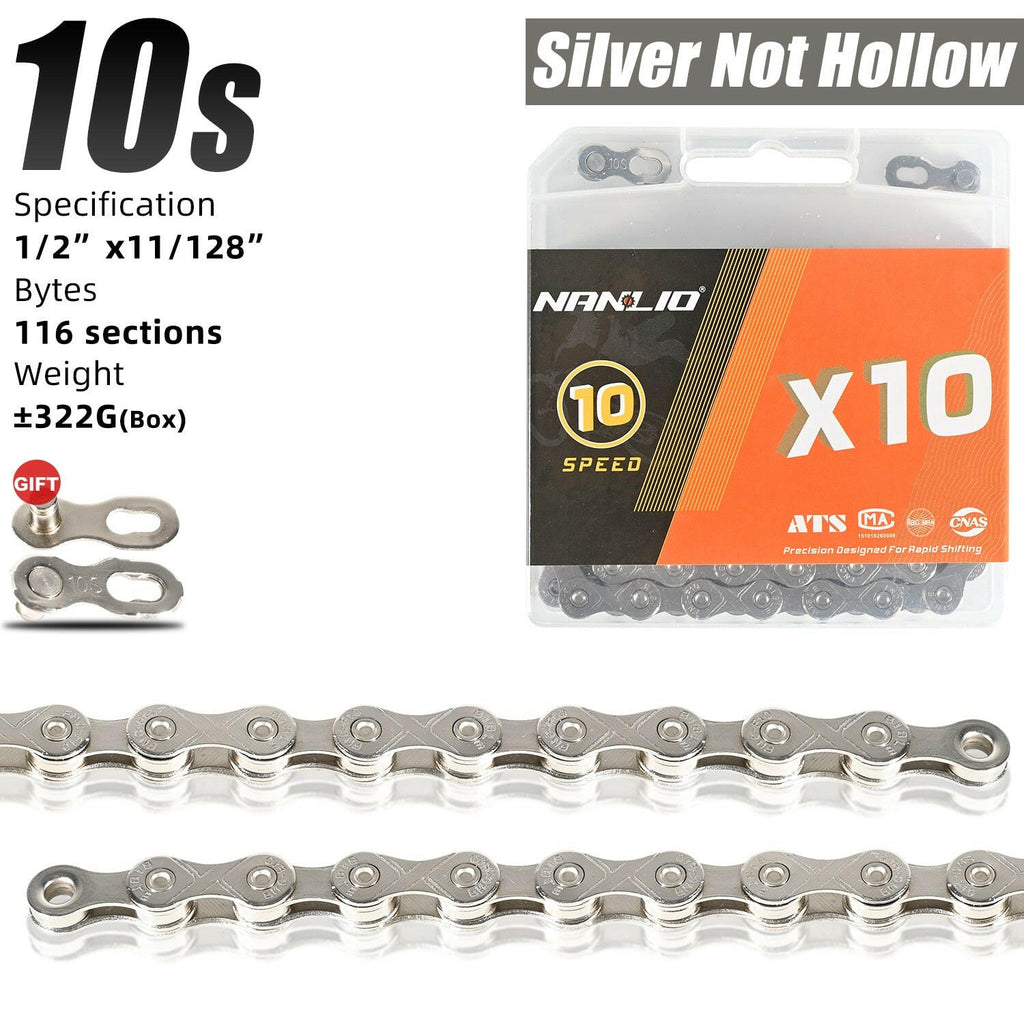 Nanlio Bicycle Chain 116L  X9 X10 X11 X12 9/10/11/12 Speed Road MTB Bike Chain Crankset 8 9 10 11 12s Derailleur hollow 126L box-WAYBIKER