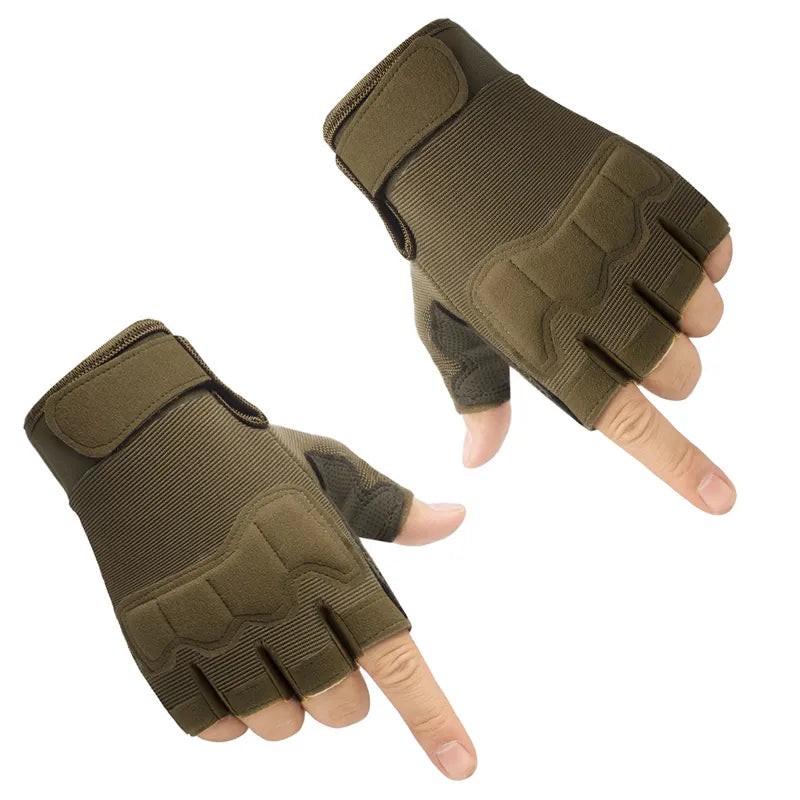 Men Women Tactical Military Army Shooting Cut Proof Fingerless Gloves Anti-Slip Outdoor Sports Paintball Airsoft Bicycle Gloves-WAYBIKER