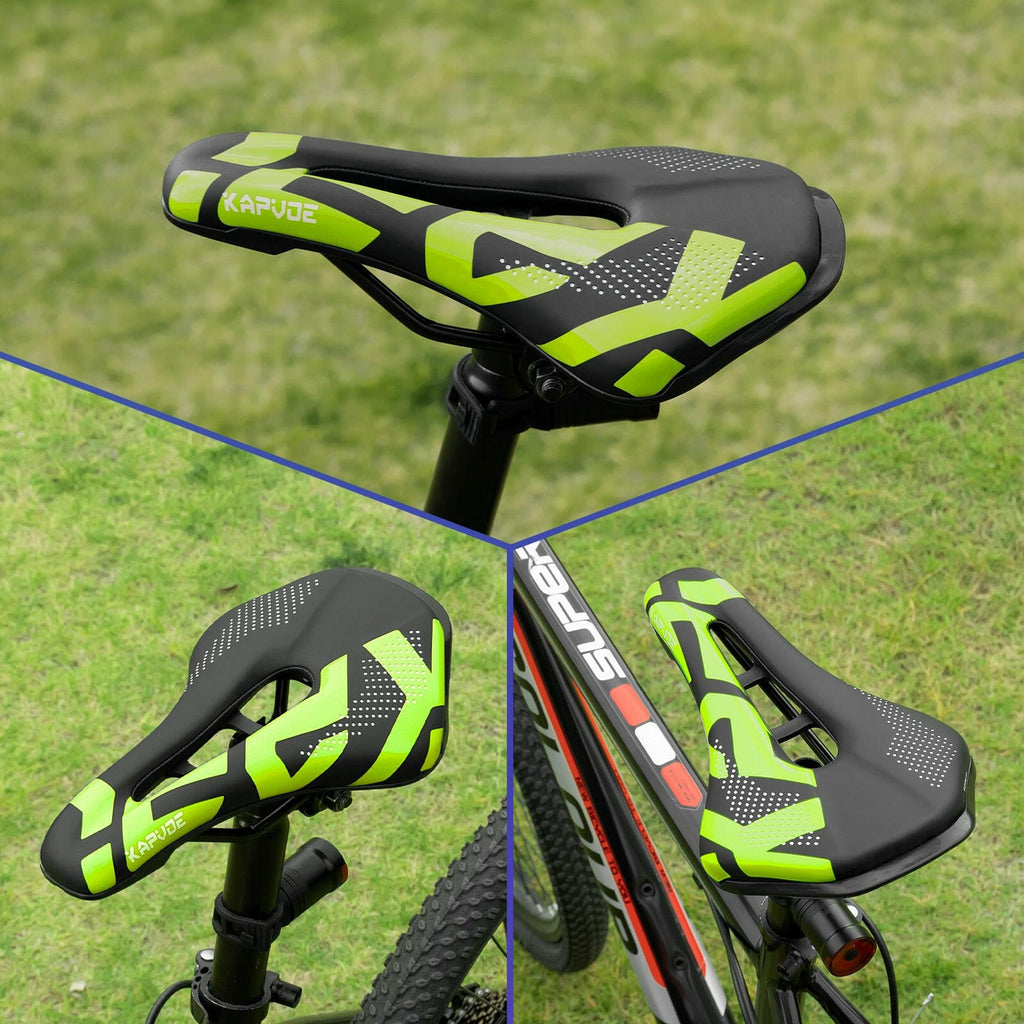 Kapvoe Bicycle Saddle MTB Bike Saddle PU Leather Men Bicycle Seat Bicycle Accessory Saddle Woman Bicycle Saddle Butt Cushion-WAYBIKER