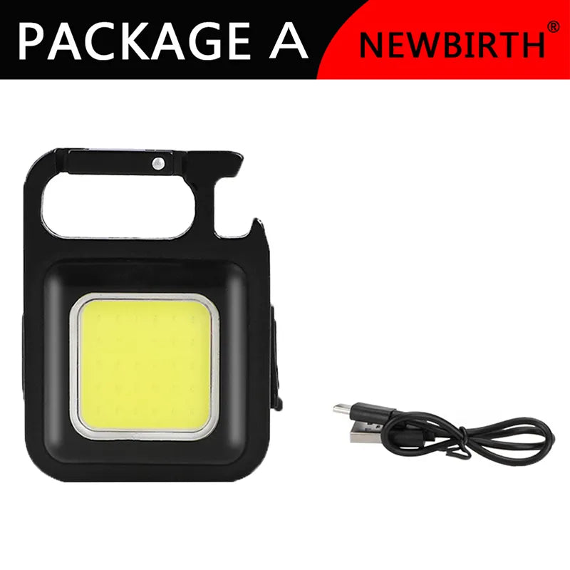 Mini LED WorkLight Portable Pocket FlashLight Keychains USB Rechargeable Outdoor Camping LIGHT Small Light Corkscrew-WAYBIKER