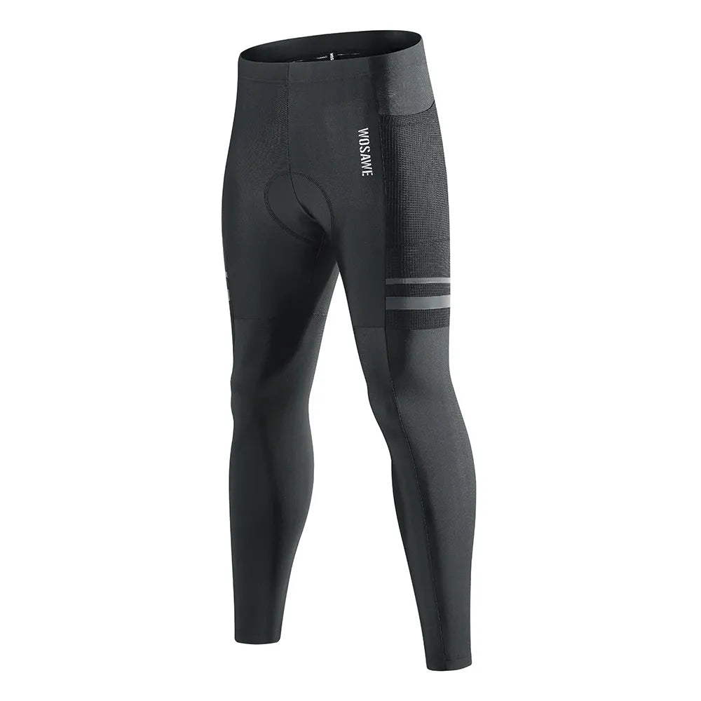 WOSAWE Men's Cycling Pants Quick-drying Stretch Breathable MTB Bicycle Tights Silicone Cushioned Outdoor Road Bike Long Pants-WAYBIKER