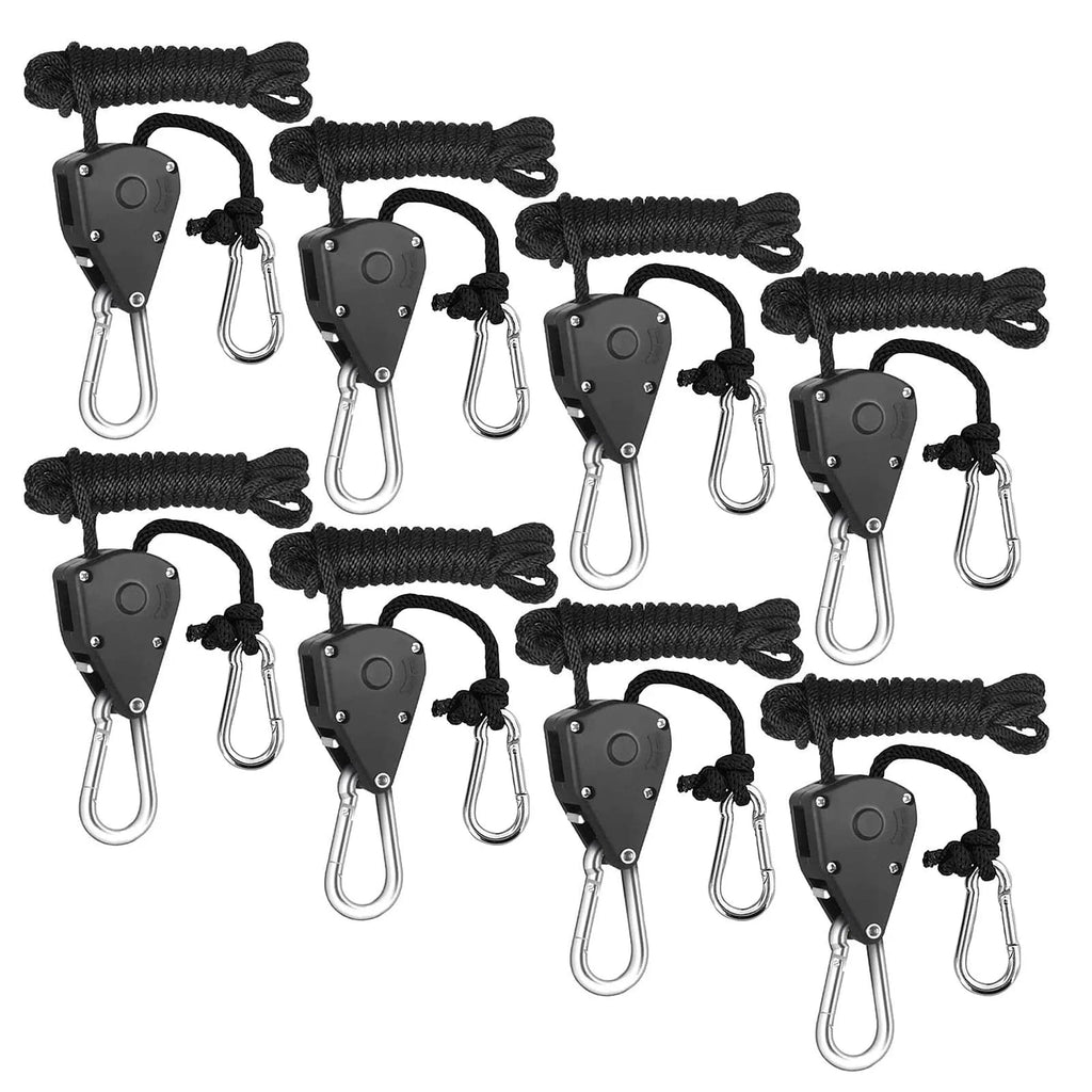 4/8/10pcs Pulley Ratchets Heavy Duty Rope Clip Hanger Adjustable Lifting Pulley Lanyard Hanger Boat Bow Rope Lock Tie Down Strap-WAYBIKER