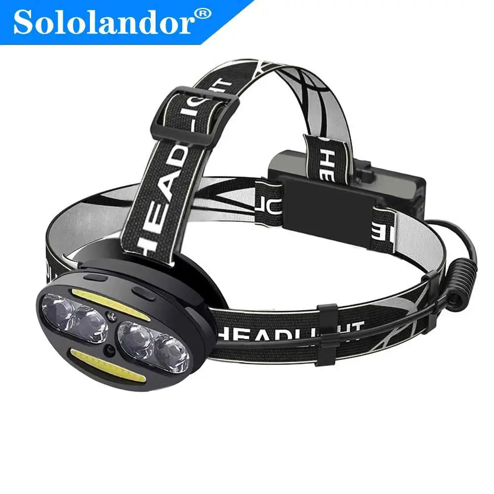 Headlamp High Lumen LED Headlight Torch Outdoor Flashlight Inductive Motion Sensor or Red T6 COB Head Lamp Camping Fishing Light-WAYBIKER