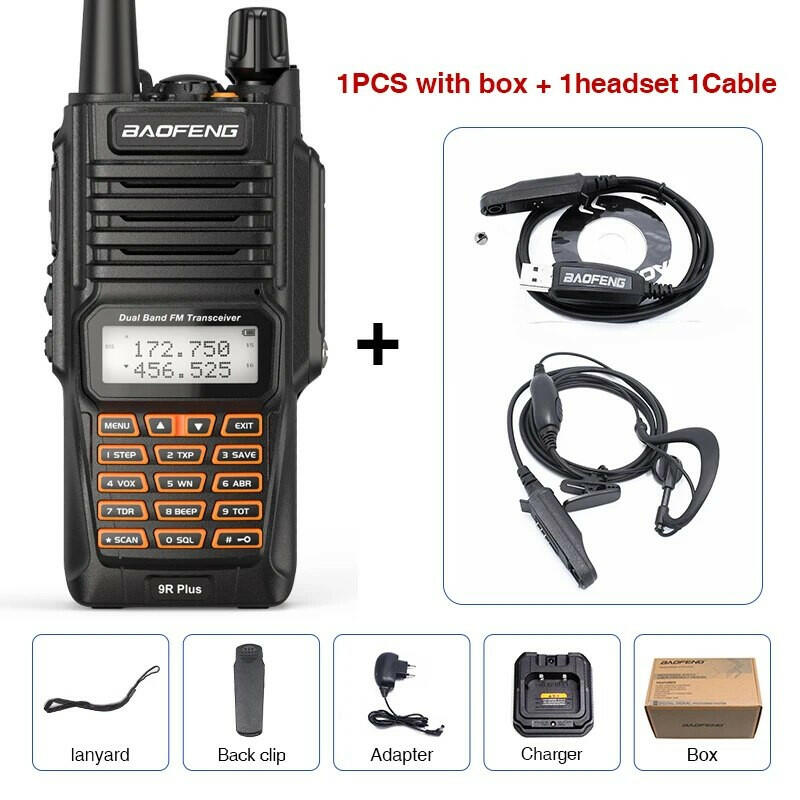Baofeng UV-9R Pro IP68 Waterproof  Walkie Talkie Dual Band 16KM S22 Radio VHF UHF CB Ham Radio UV-9R Plus Portable Two Way Radio-WAYBIKER
