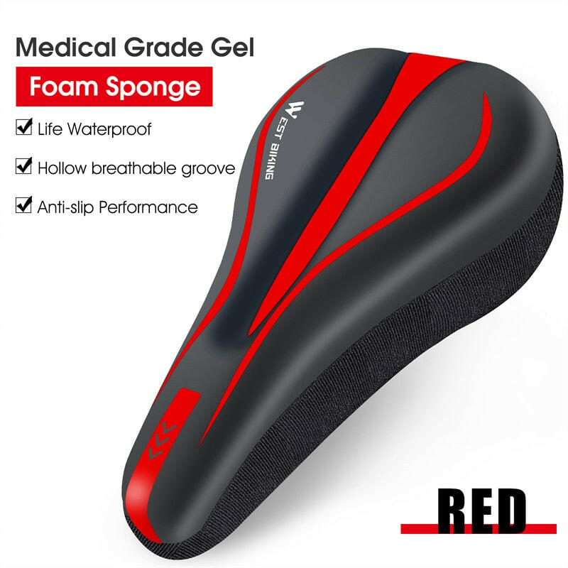Thicken Comfortable Bicycle Saddle Cover PU Leather GEL Silicone Cycling Seat Cover Soft Sponge Shockproof MTB Road Bike Cushion-WAYBIKER