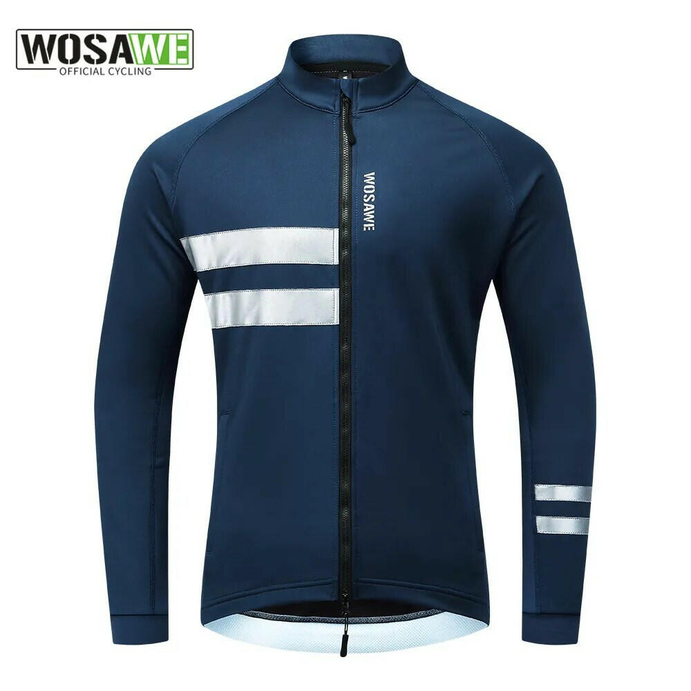 WOSAWE Softshell Cycling Jacket Winter Long Sleeve Jersey Bike Clothes Thermal Fleece MTB Bicycle Clothing Jersey for Men Women-WAYBIKER