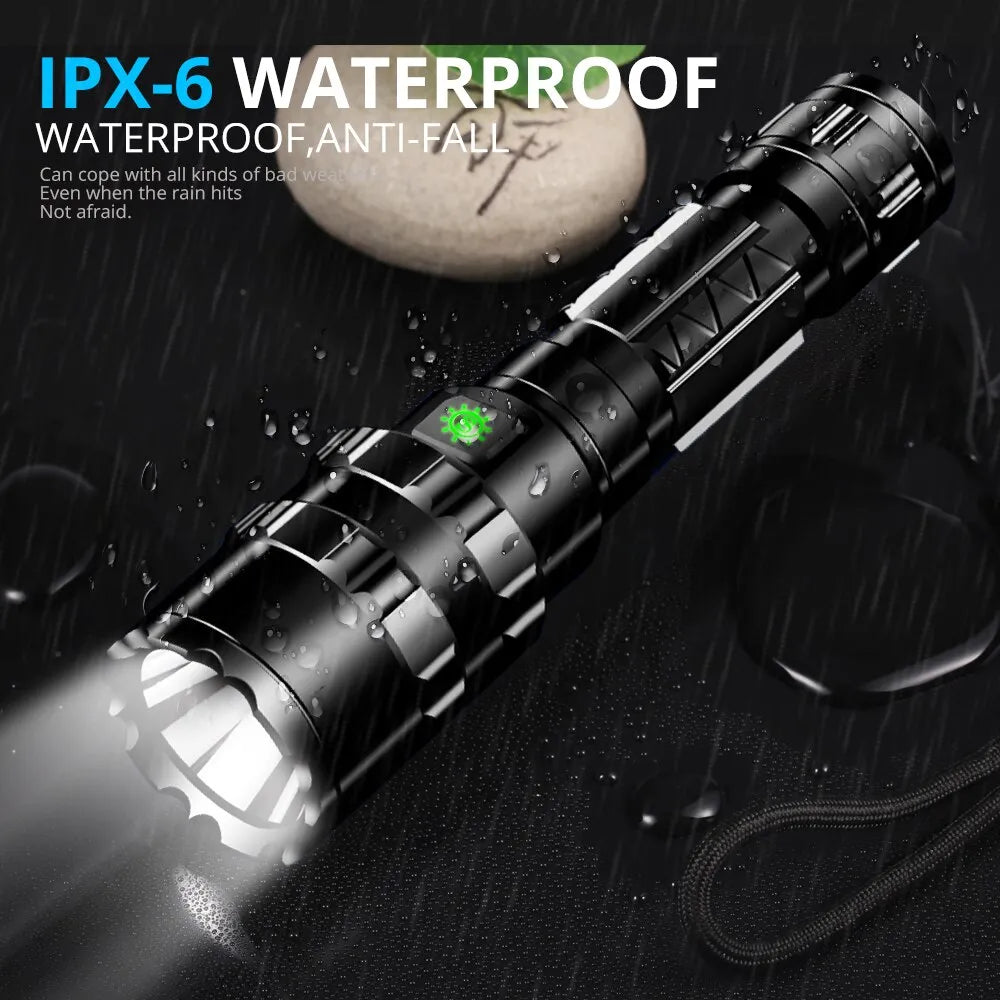 Professional Hunting Tactics Night Reconnaissance LED Flashlight L2 Lamp Beads Waterproof Rechargeable Outdoor Portable Torch-WAYBIKER