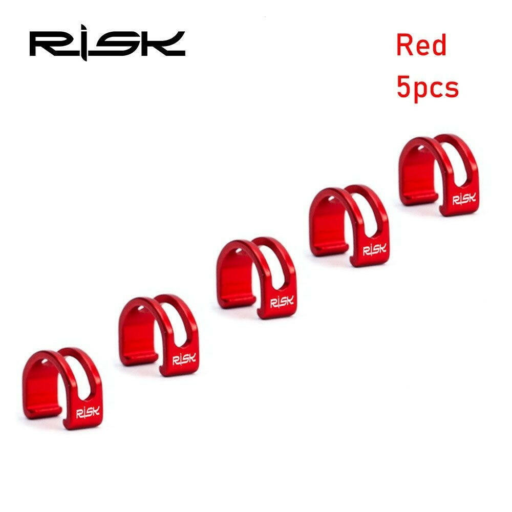 5pcs Aluminum Alloy Bike Bicycle MTB C-Clips Buckle Hose Brake Line Gear Cable Housing Guide Brake Deduction Bicycle Accessory C-WAYBIKER