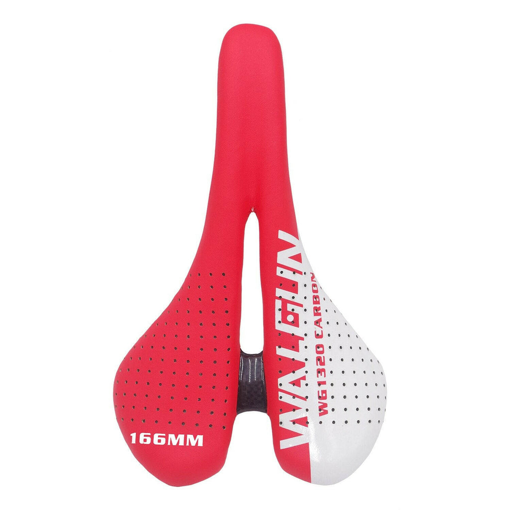 Ultralight Carbon Bike Saddle MTB Mountain Bike Saddle Race Cycling Seat Bicycle Saddles for Men Women - Black Red 143mm 166mm-WAYBIKER