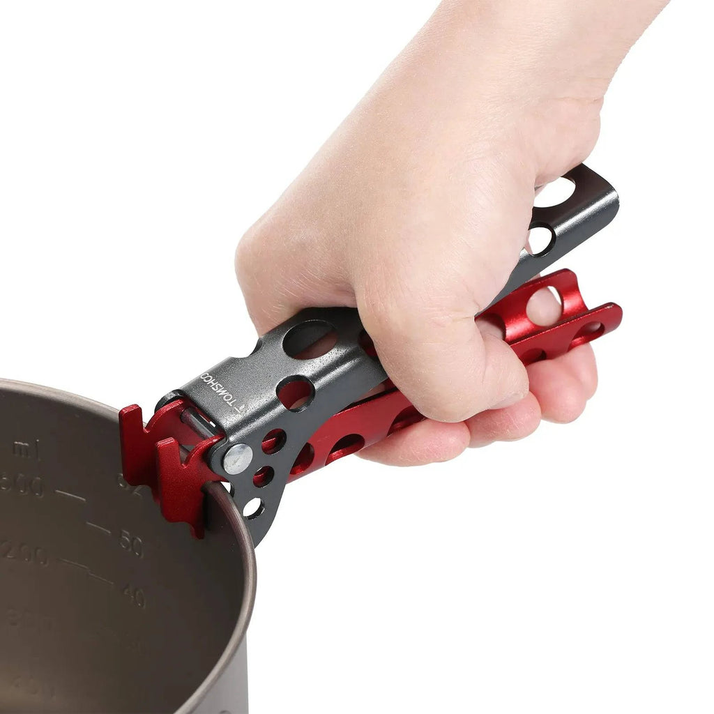 TOMSHOO Aluminum Pot Lifter Camping Pot Pan Grip Handle Outdoor Cooking Pot Holder Picnic Kitchen Tool Organizer-WAYBIKER