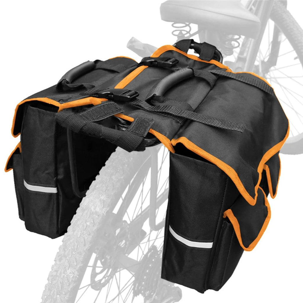 Bicycle Saddle Bag Oxford Cloth Back Pannier Bags Bike Rear Seat Bag Bike Rear Saddle Bag with Reflective Trim-WAYBIKER
