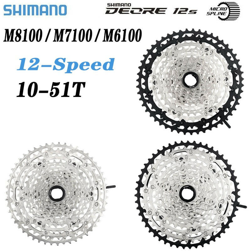 Shimano XT SLX Deore M8100 M7100 M6100 12 Speed Mountain Bike Flywheel 12V K7 12S Sprocket 10-51T Micro Spline Cassette-WAYBIKER