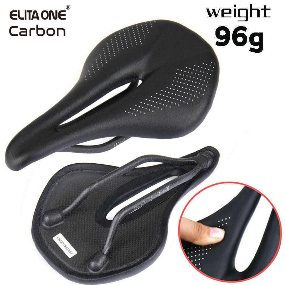 ELITA ONE Carbon Saddle MTB/Road Bike saddle Super Light Leather Carbon Cushions 96g-WAYBIKER