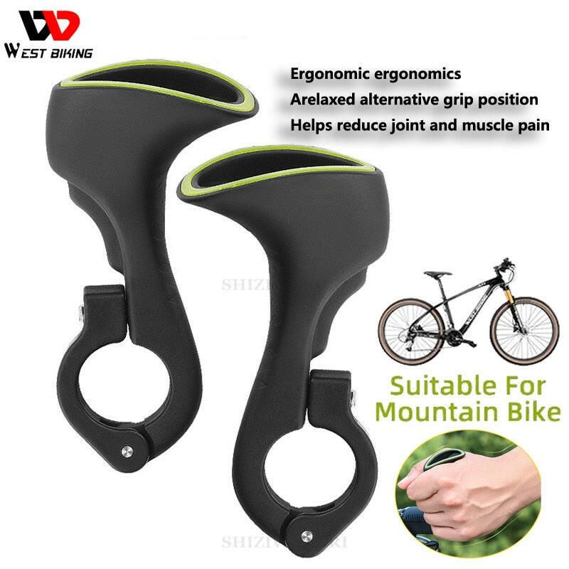 MTB Bicycle Bar Ends Ergonomic MTB Handle Bike Handlebar 22.2mm Noctilucence Nylon Handle Bar Grips Bike Accessories-WAYBIKER