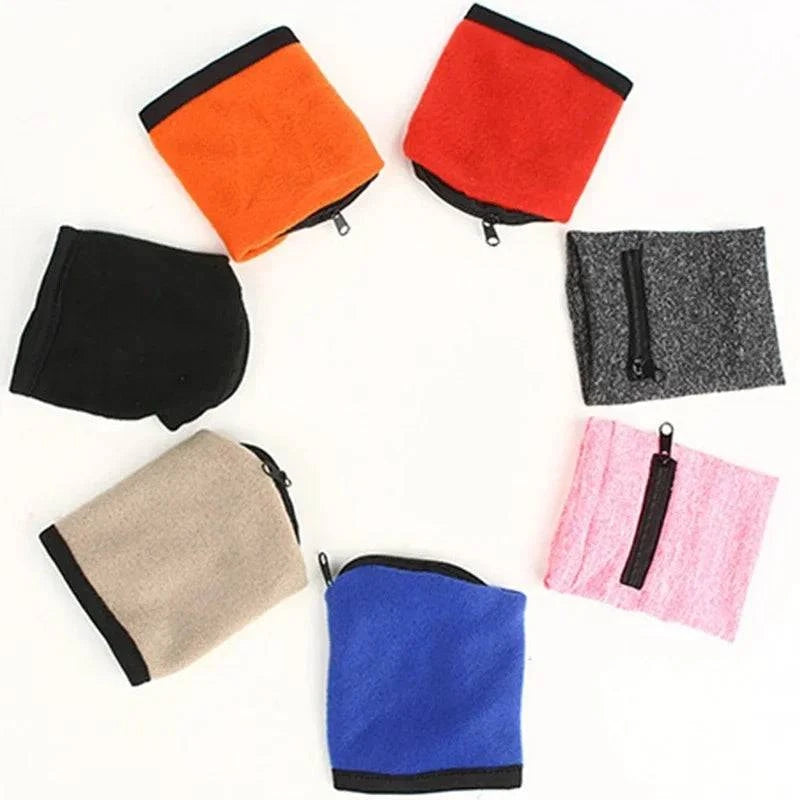 Man Wrist Wallet Pouch Band Fleece Zipper Running Gym Cycling Safe Sport Wrist Band Bag Coin Key Storage Lightweight Gray-WAYBIKER