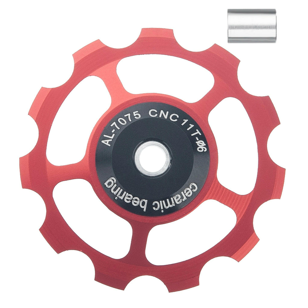 SENSAH MTB Bicycle Rear Derailleur Jockey Wheel Ceramic Bearing Pulley AL7075 CNC Road Bike Guide Roller Idler 11/12/13/14/15T-WAYBIKER