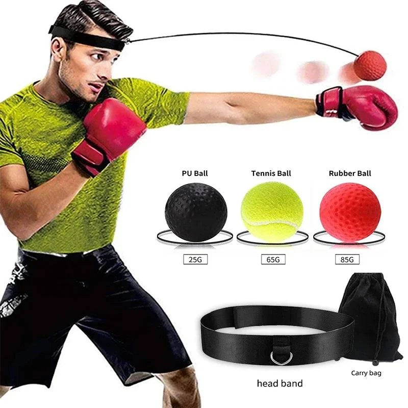 Boxing Reflex Ball Speed Force Punching Bag Fitness MMA Sanda Raising Reaction Hand Eye Agility Training Headband Gym Muay Thai-WAYBIKER