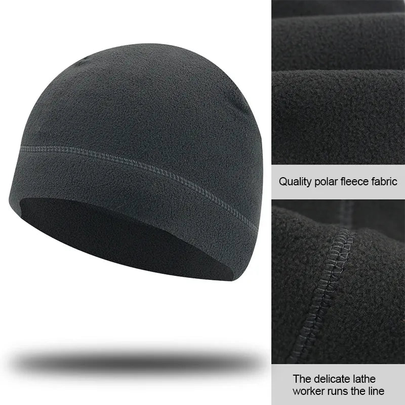 Unisex Warm Fleece Fabric Hats Fishing Cycling Hunting Military Men Caps Windproof Thermal Motorcycle Bicycle Helmet Inner Cap-WAYBIKER
