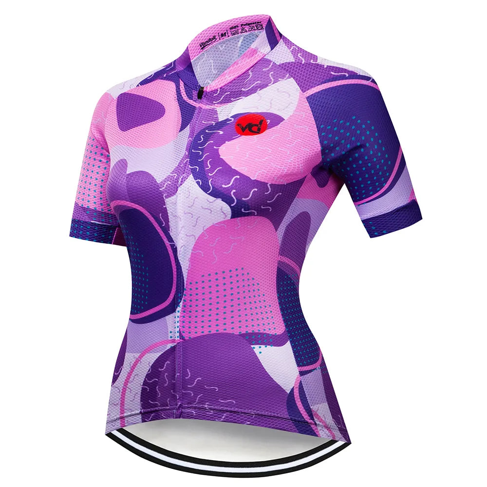 Cycling Clothing 2023 VENDULL Women Cycling Jersey Tops Summer Racing Short Sleeve MTB Bike Jersey Shirt Ropa Ciclismo Maillot-WAYBIKER