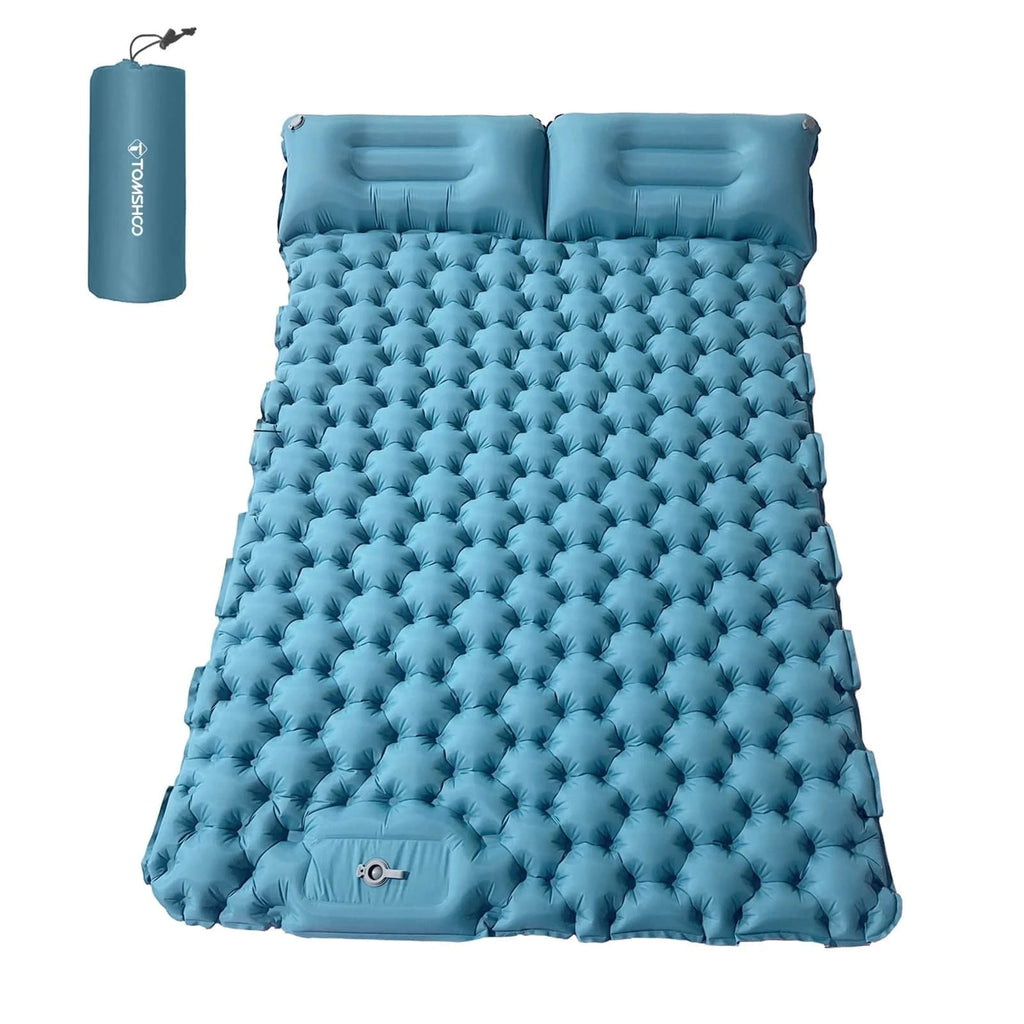 Tomshoo Inflatable Mattress 2 Person Camping Mat with Air Pillow Portable Air Mattress Waterproof Backpacking Sleeping Pad-WAYBIKER