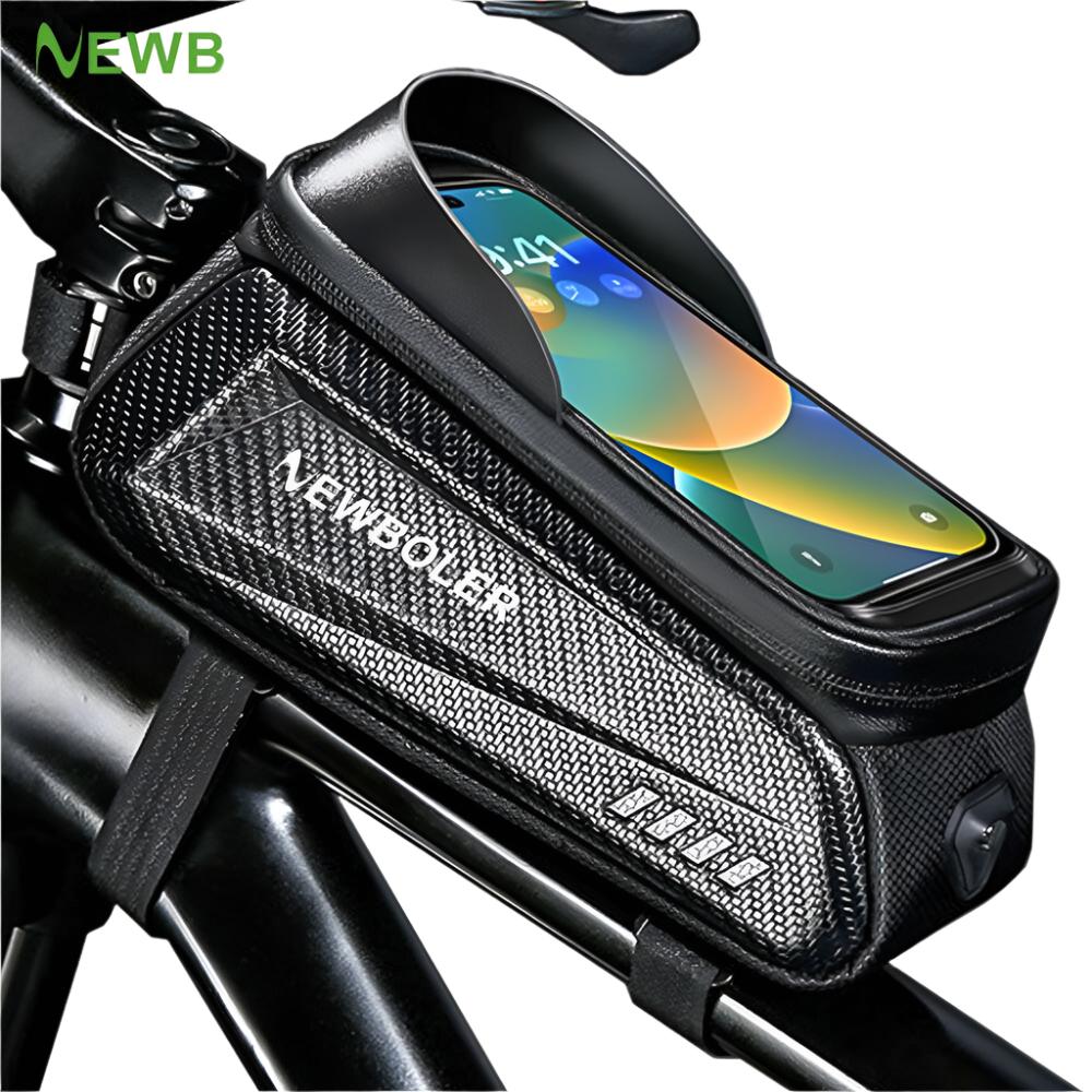 NEWBOLER Bike Bag 2L Frame Front Tube Cycling Bag Bicycle Waterproof Phone Case Holder 7.2Inches Touchscreen Bag Accessorie-WAYBIKER