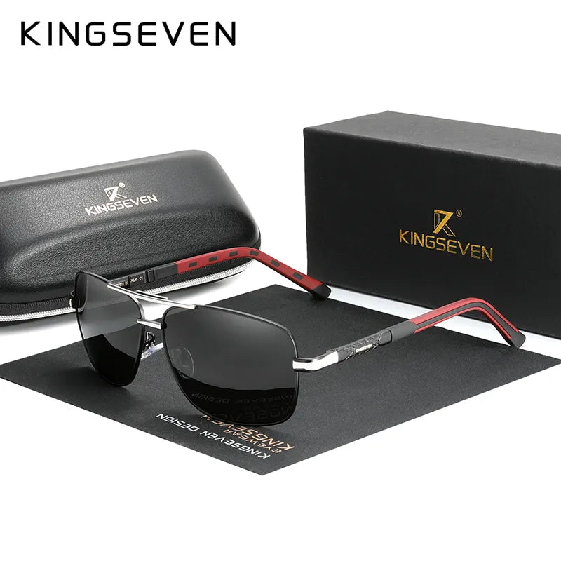 KINGSEVEN 2023 Aluminum Brand Pilot Polarized Sunglasses Men Women Fashion Frame Male Sun Glasses For Driving Oculos de sol-WAYBIKER