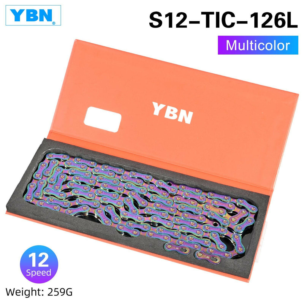 Mountain Road Bicycle Hollow Chain X12L X10 X10sl X9sl X11sl  9 10 11s12S Gold Black 126L Long Suitable for SHIMANO and SRAM-WAYBIKER