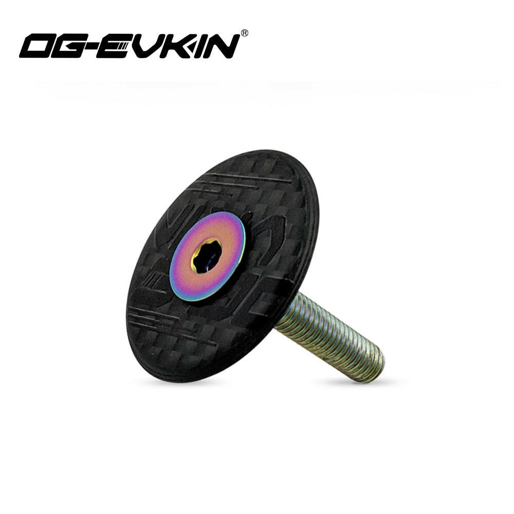 OG-EVKIN HC-001 Carbon Fiber Headset Top Cap Titanium Bolt M6 x 35mm 1-1/8" Super Light 6.2G Bicycle Accessories For Bicycle