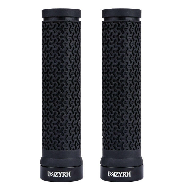 2pcs MTB Grips Mountain Bike Lockable Aluminum Clamp Grip Lock On Anti-Slip Rubber Bicycle Shock-Proof Handle-WAYBIKER