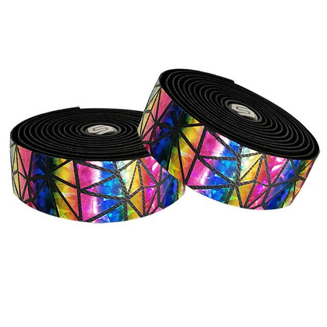 Road Bike Colorful Reflective Handlebar Bar Tape Non-Slip Breathable Sweat-Absorbing Shock-Wrapping Tapes EVA+PU Handlebars Tape-WAYBIKER
