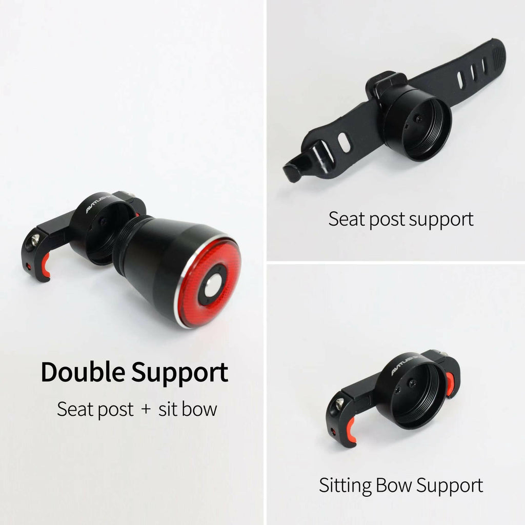 Bicycle Smart Auto Brake Sensing Light IPx6 Waterproof LED Charging Cycling Taillight Bike Rear Light Accessories Q5-WAYBIKER