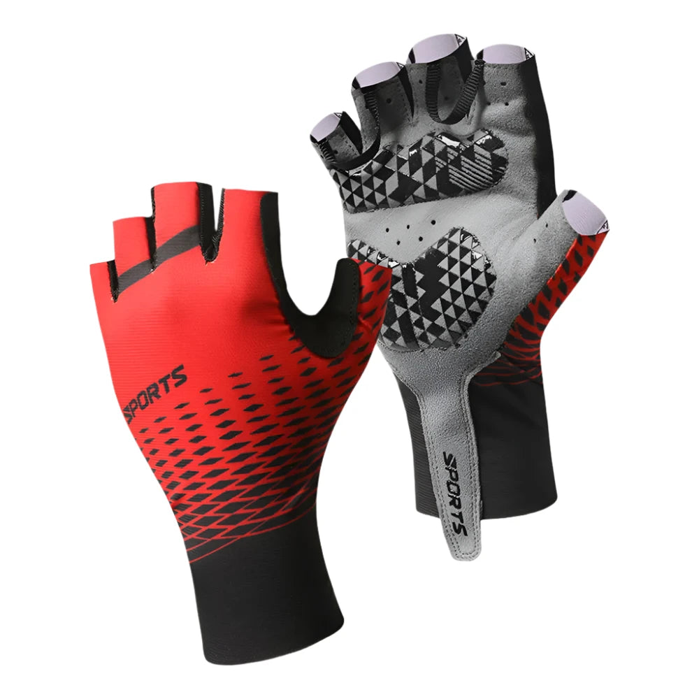 1Pair Cycling Bike Gloves,5MM Padded Half Finger Bicycle Gloves,Summer Road Bike Gloves for Cycling,Running,Working Out-WAYBIKER