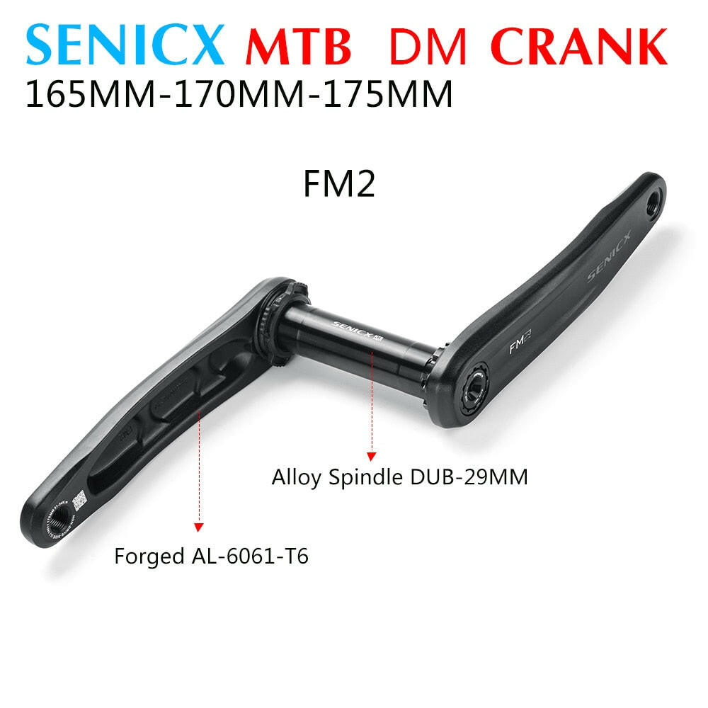 SENICX MTB Mountain Bike Crankset GXP Bicycle Crank 165mm 170mm 175mm Aluminum Alloy crank-WAYBIKER