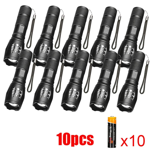Portable Powerful  T6 Glare Flashlight LED Zoom Using 18650 Battery Outdoor Searchlight Long-Range Torch For Outdoor Camping-WAYBIKER