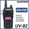 Baofeng UV 82 Walkie Talkie Long Range 8W Radio Comunicador High Power Dual PTT For Hunting UV-82 UHF VHF Portable FM Ham Radios