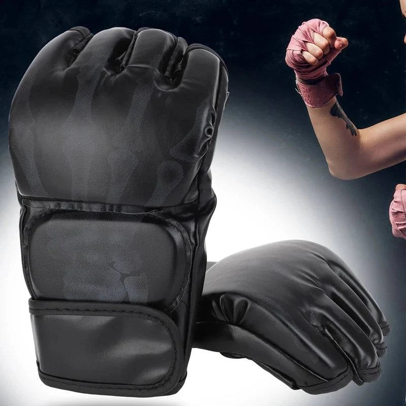 Half Fingers MMA Fighting Gloves Comfortable Easy to Use Durable Sturdy Breathability Boxing Gloves for Men-WAYBIKER