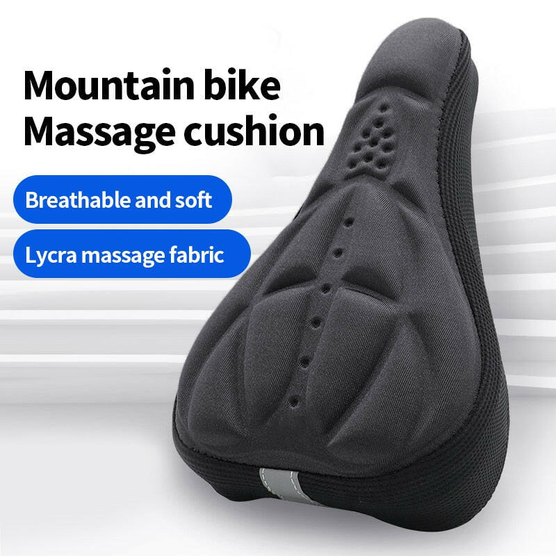 Mountain Bike 3D Cushion Cover Bicycle Cushion Bicycle Thickened Silicone Sponge Cushion Soft Saddle Equipment Accessories Seat