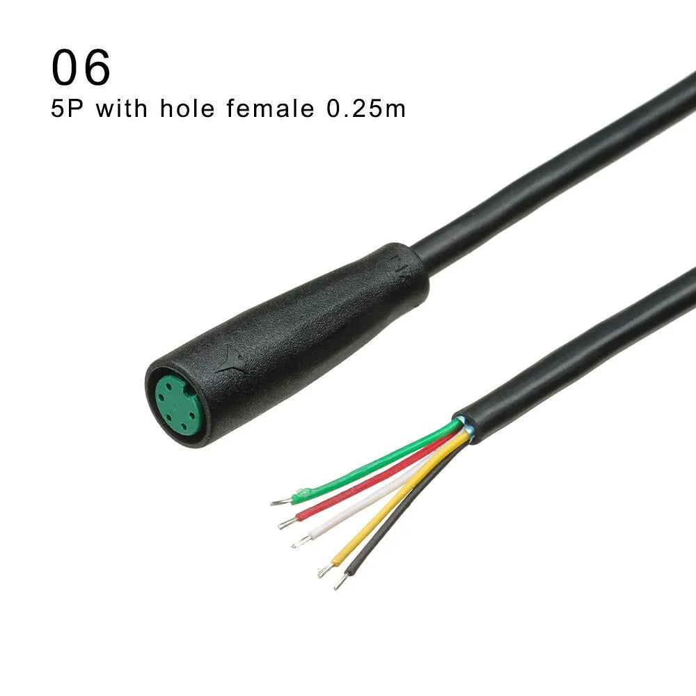 Extension cord Base Connector 2 3 4 5 6Pin 9mm Cable Waterproof Connector For Ebike Bafang Display Pin Optional Cable-WAYBIKER