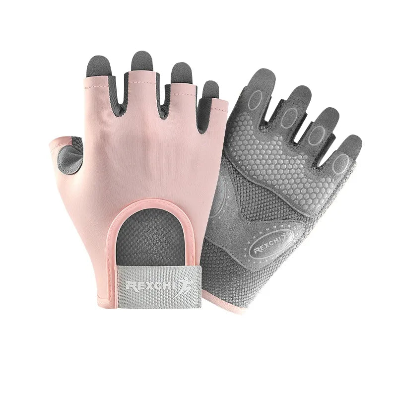 Fitness Gloves Women Anti Slip Breathable Shock-Absorbing Half Finger Sports Cycling Yoga Dumbbell Weightlifting Gloves-WAYBIKER