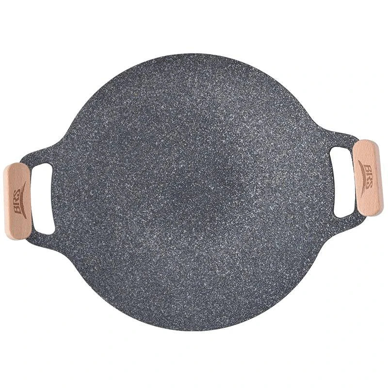BRS-P27 Outdoor Wheat Rice Stone Multi functional Roast Pan Camping Korean style Non stick Home BBQ Picnic Roast Pan-WAYBIKER