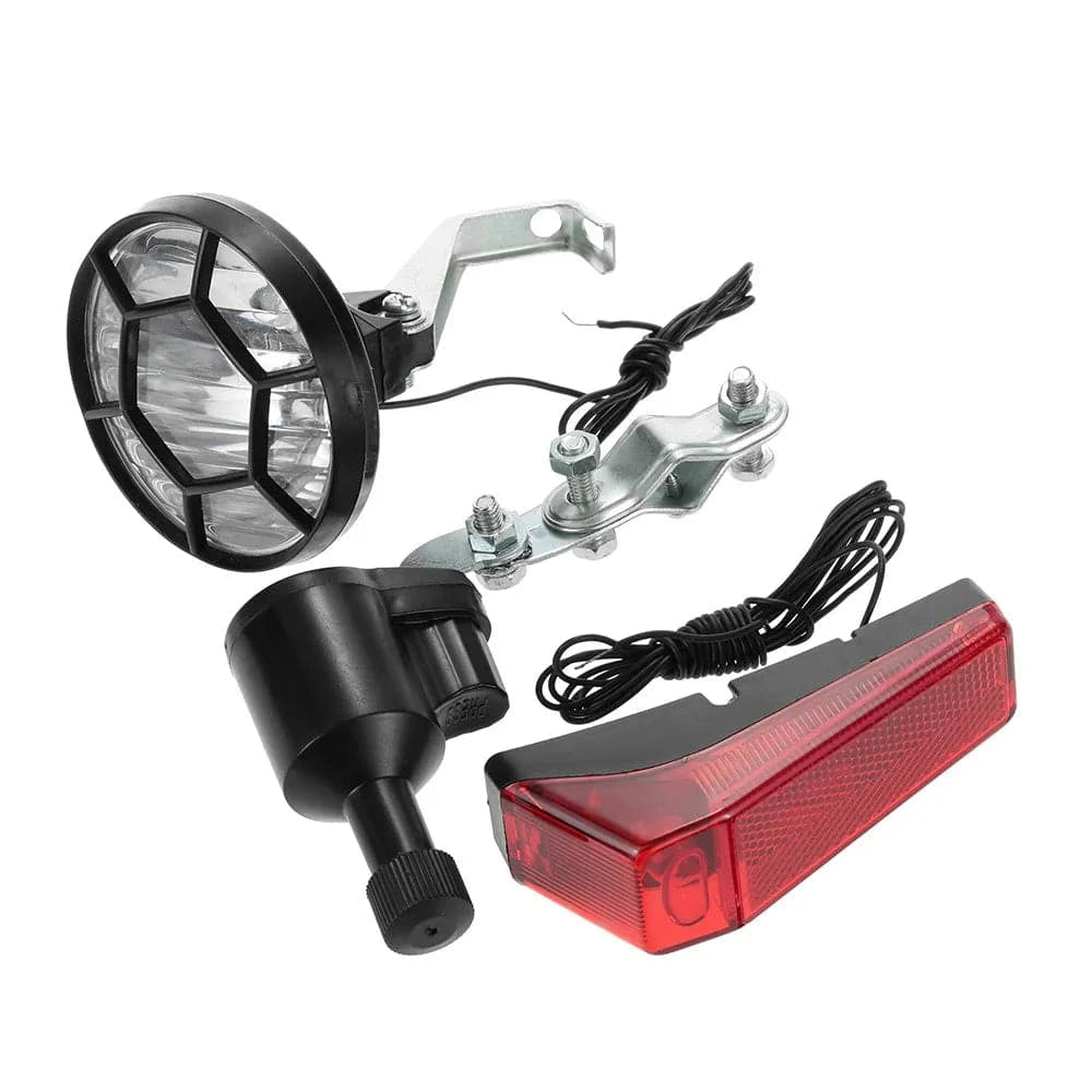 Bicycle Lights Set Kit Bike Safety Front Headlight Taillight Rear light Dynamo-WAYBIKER