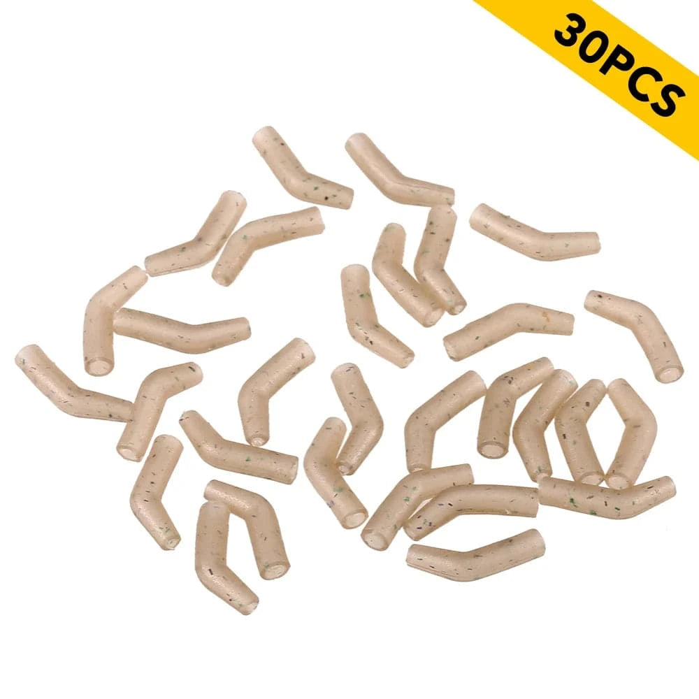 30 / 50 / 100 PCS Fishing Line Aligner Anti-tangle Hook Sleeves Bent Hook Aligner Carp Fishing Hair Rig Accessory-WAYBIKER