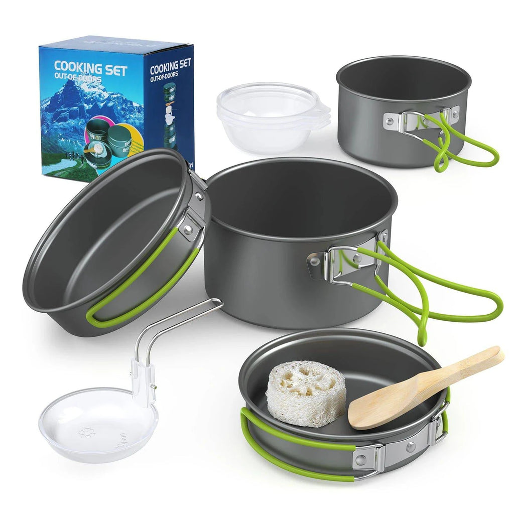 Portable Outdoor Tableware Camping Cookware 2-3 People Multifunctional Cooking Set for Outdoor Hiking Fishing Stove-WAYBIKER