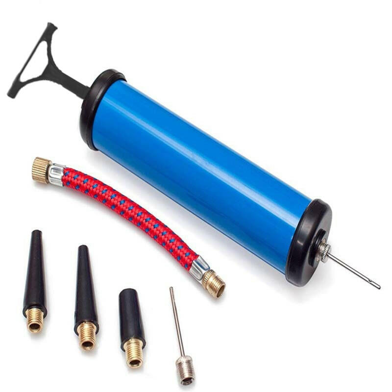 9pcs Ball Pump Set Flexible Hose Volleyball Football Basketball With Needle Hand Air Pump Durable Balloon Ball Inflator Portable-WAYBIKER