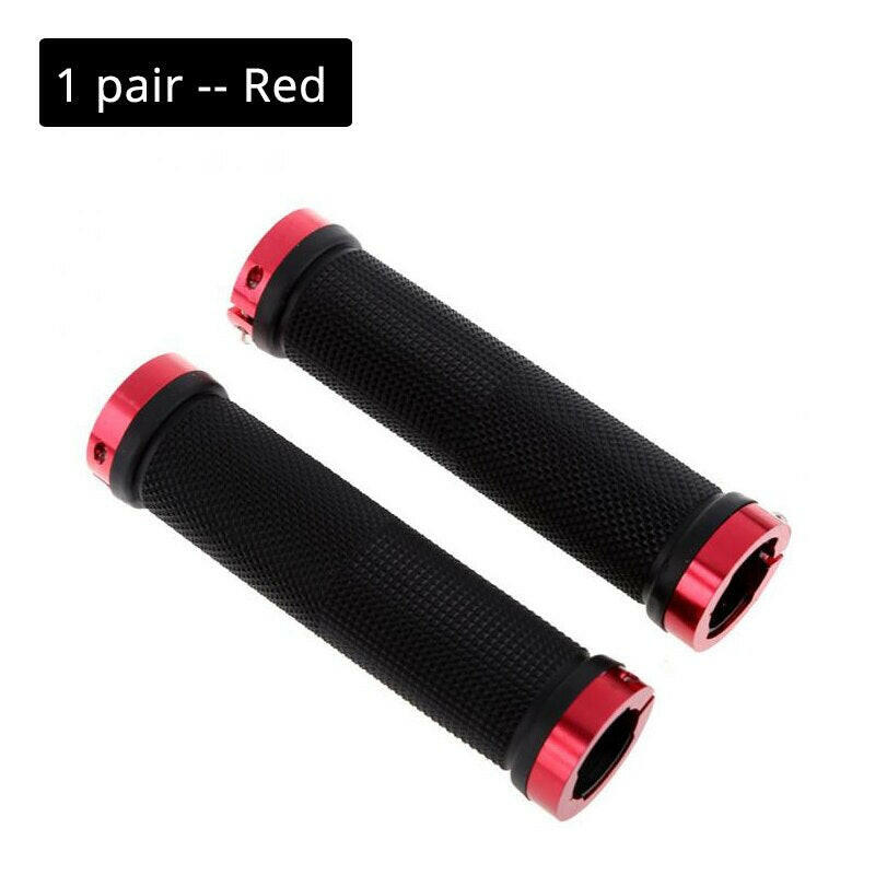 1 Pair Bicycle Handlebar Grips Aluminum Alloy Lock Ring MTB Handle Bars Grips Mountain Road Bike Grips Cycling Accessories-WAYBIKER