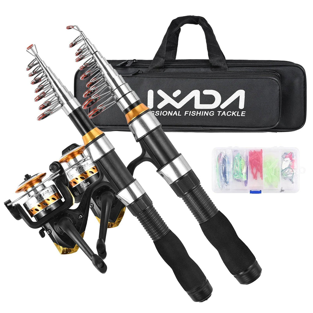 Lixada Fishing Rod Reel Combo Water Drop Set(Complete Kit,1.9m, 2.3 m) Professional Fishing Tackle with Hooks Soft Lures-WAYBIKER