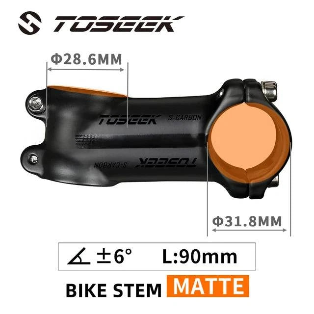 TOSEEK Ultralight Aluminum Bike Handlebar Stem 6 Degree 17 Degree Mtb Stem 50mm-120mm Power Mtb 31.8mm Mountain Bike Stem-WAYBIKER